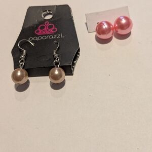Paparazzi Pearl Earrings - Elegant Beige